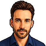 Pixelated portrait of Mikael Wendt.